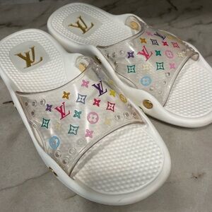 Authentic Louis Vuitton colorful slides